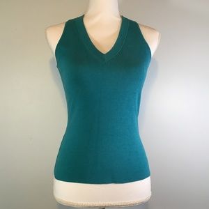 Ann Taylor Fitted Silk Blend V-Neck Career Top